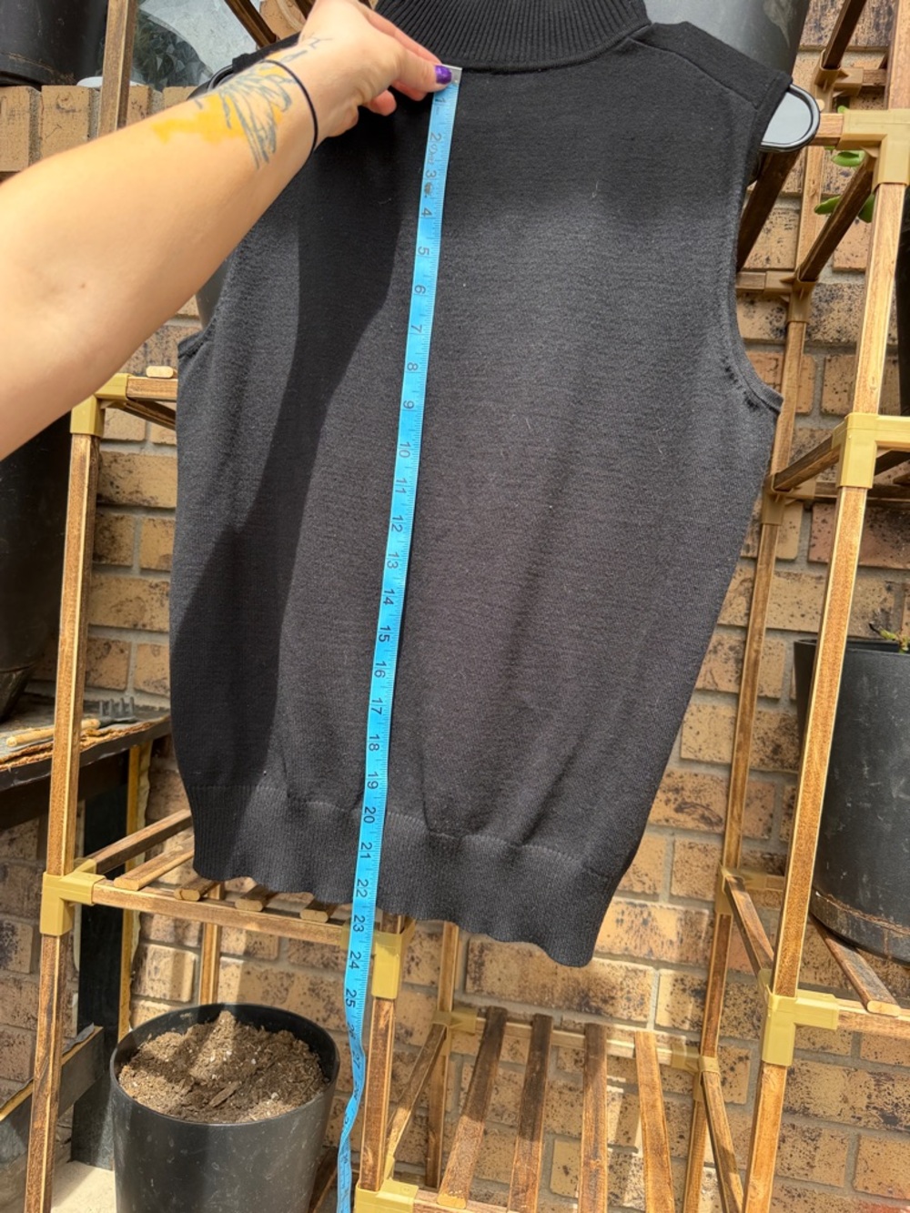 Black Sleeveless Turtleneck Sweater Vest - Picture 12 of 12